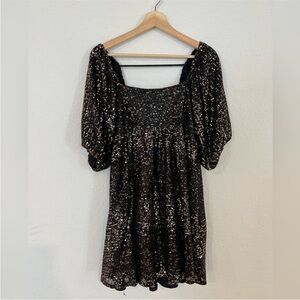 Sequin Babydoll Dress
